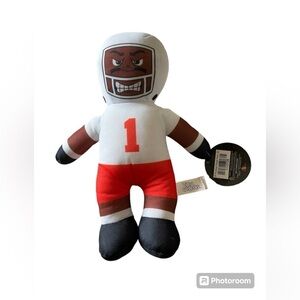 Football Player Plush Cleveland Browns Athletic #1 Brown/Orange NWT